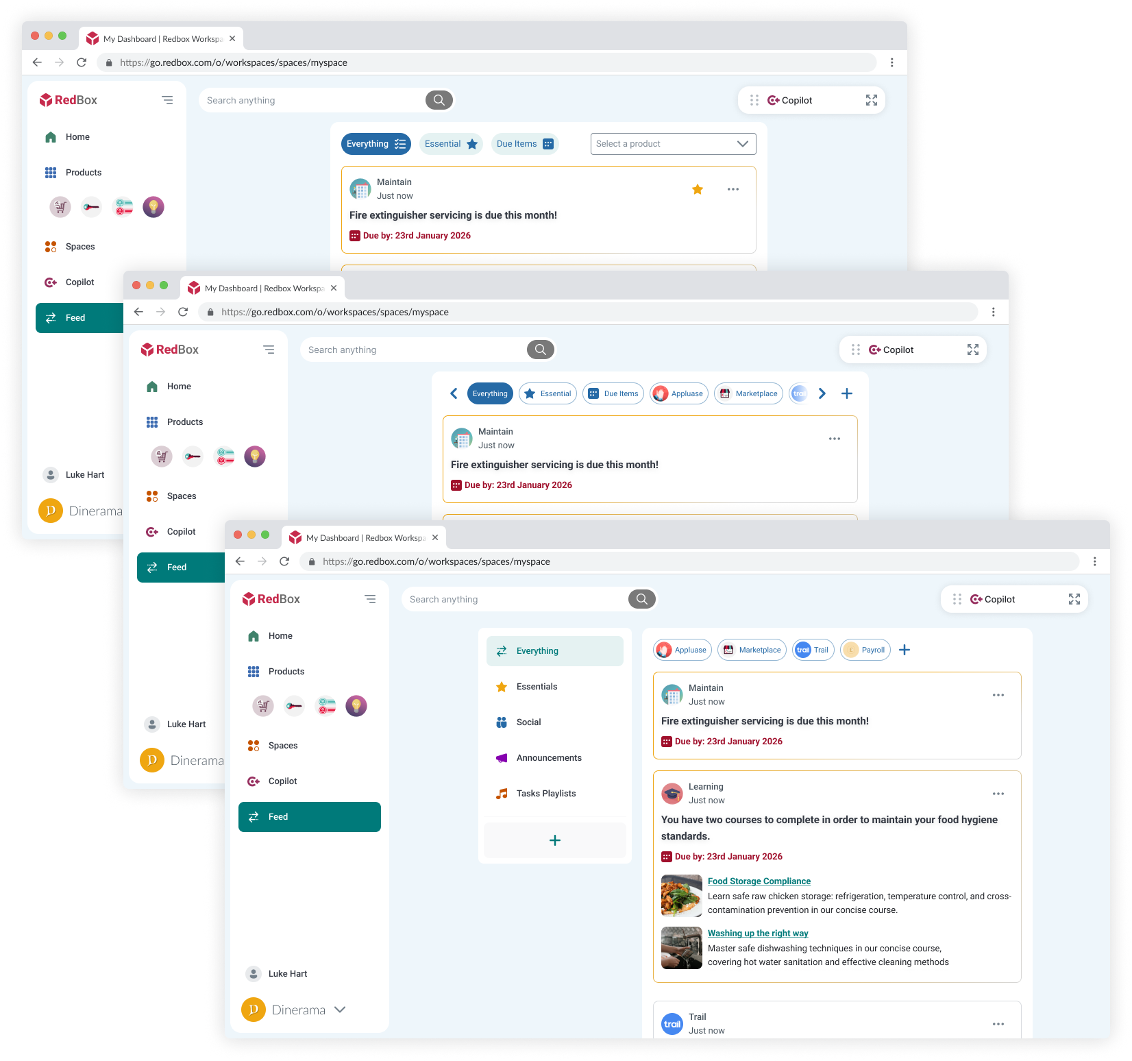 Feed design iterations